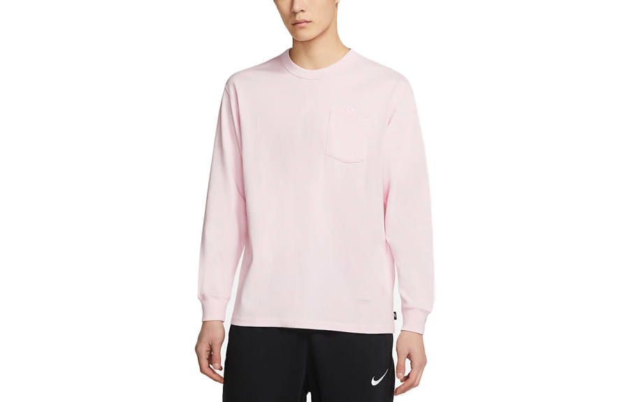 Nike Nike T Shirts Men's Foam Pink Crew Neck Moderate Straight Fit