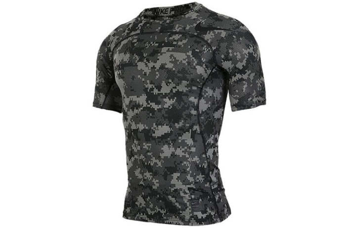 Nike Nike T Shirts Men's Camouflage Crew Neck Moderate Straight Fit