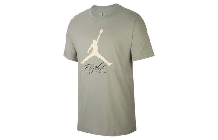 Jordan Jordan Flight T Shirts Men's Gray Crew Neck Moderate Straight Fit
