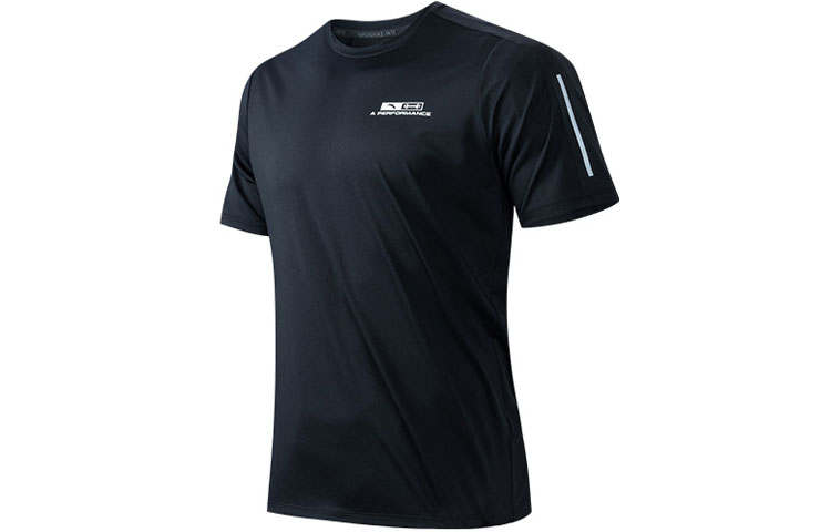 ANTA T Shirts Men's Black Crew Neck Moderate