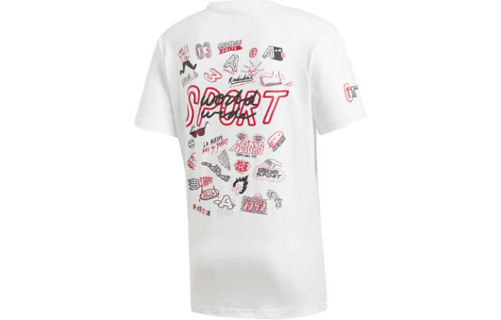 Adidas Adidas T Shirts Men's White Crew Neck Moderate Straight Fit