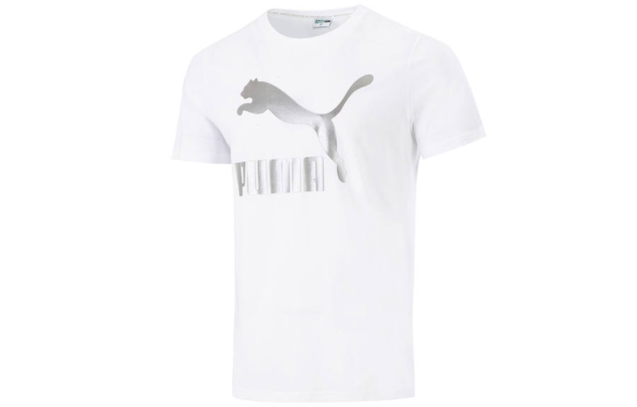 PUMA Ultraspun T Shirts Men's White Crew Neck Moderate Straight Fit