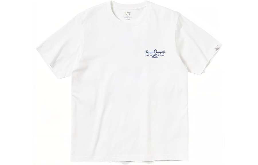 UNIQLO T Shirts Unisex White Crew Neck Moderate