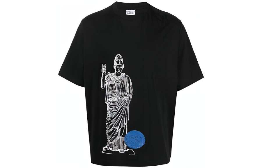 Marcelo Burlon T Shirts Men's Black Crew Neck Moderate Straight Fit