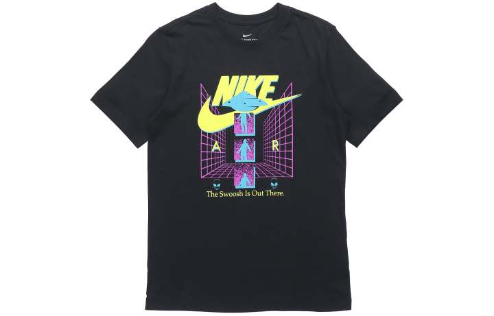 Nike Nike T Shirts Men's Black Crew Neck Moderate Straight Fit