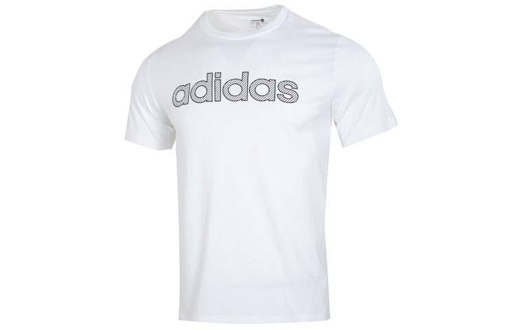 Adidas Neo T Shirts Men's White Crew Neck Moderate Straight Fit