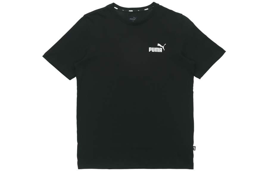 PUMA T Shirts Men's Black Crew Neck Moderate Straight Fit