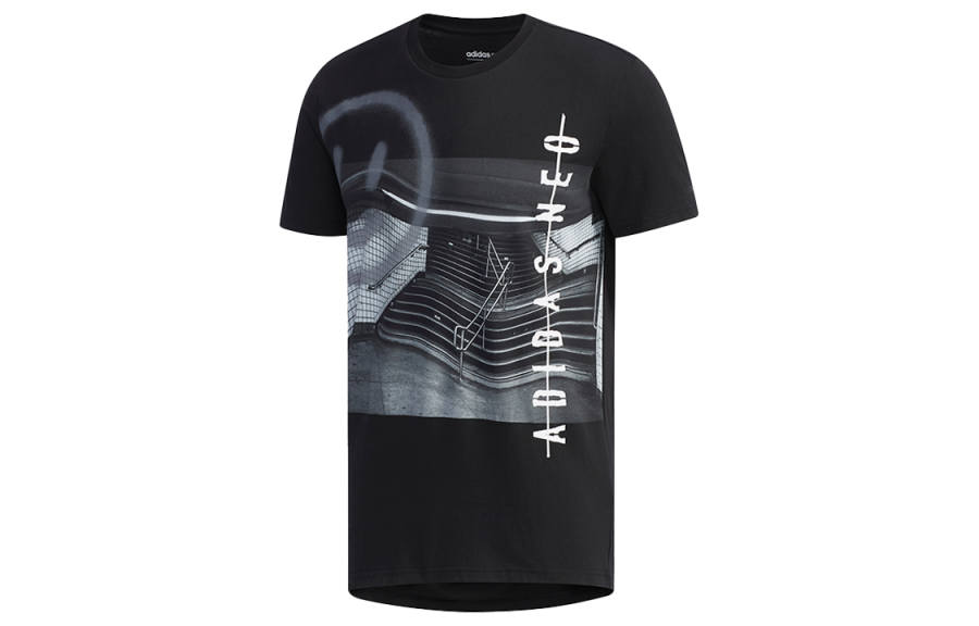 Adidas Neo T Shirts Men's Black Crew Neck Thin Straight Fit