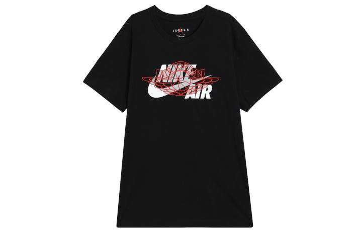 Jordan Jordan T Shirts Men's Black Crew Neck Moderate Straight Fit