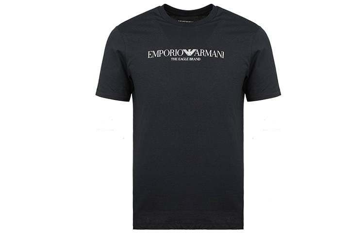 EMPORIO ARMANI T Shirts Men's Navy Blue Crew Neck Straight Fit
