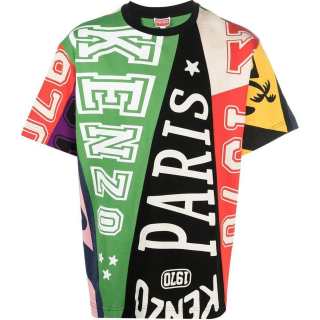 KENZO All Over Logo Printed Crewneck T Shirt