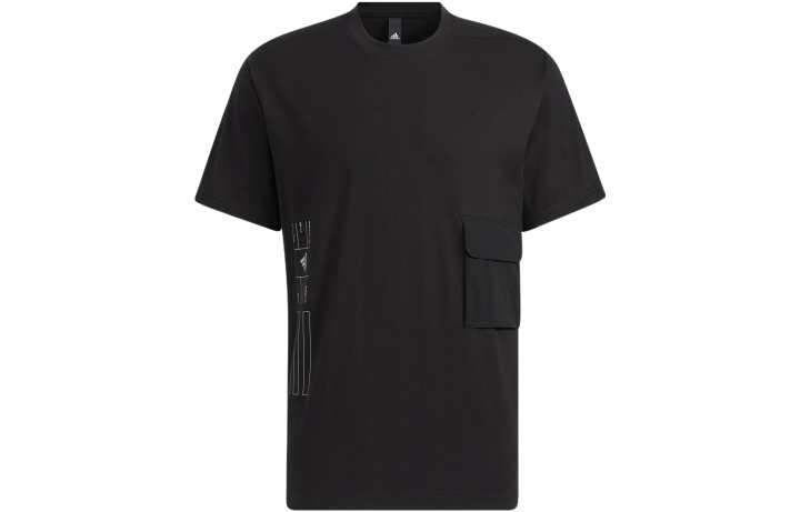 Adidas Adidas T Shirts Men's Black Crew Neck Moderate Straight Fit