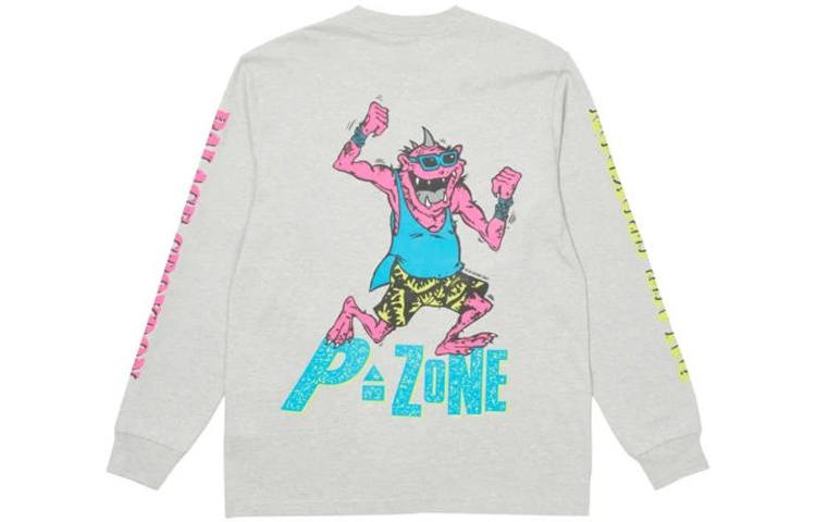 PALACE T Shirts Unisex Gray Crew Neck Moderate Straight Fit