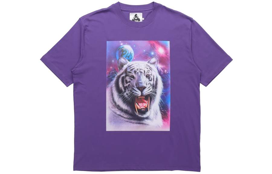 PALACE T Shirts Unisex Purple Crew Neck Moderate Other