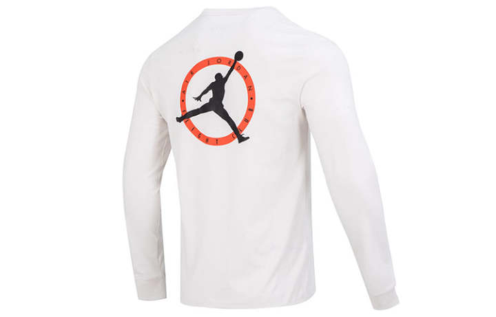 Jordan Jordan As M J Flt Mvp Ls Crew T Shirts Men's White Crew Neck Moderate Straight Fit