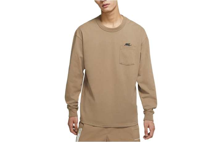 Nike Nike T Shirts Men's Light Umber Crew Neck Moderate Straight Fit