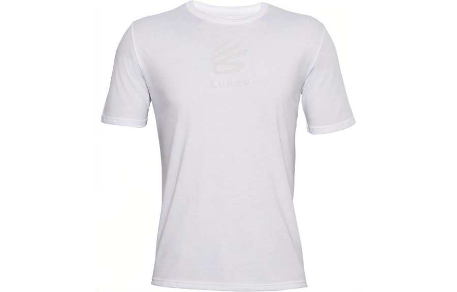 Under Armour Curry T Shirts Men's White Crew Neck Moderate