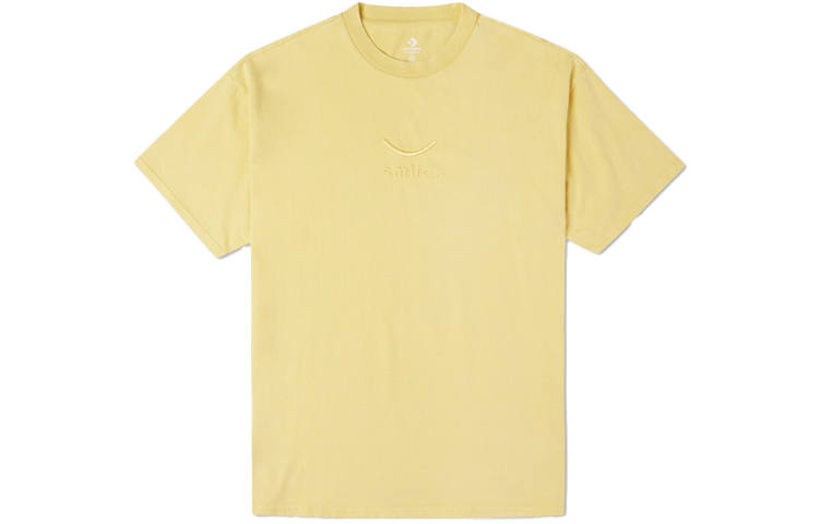 Converse T Shirts Men's Yellow Crew Neck Moderate Straight Fit