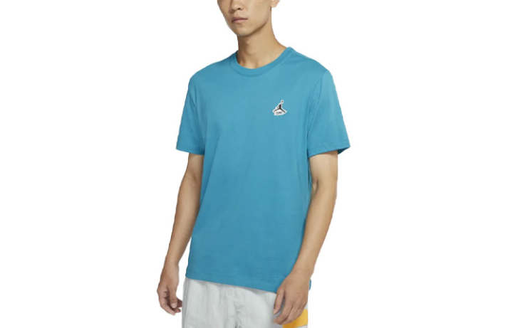 Jordan Jordan T Shirts Men's Blue Crew Neck Moderate Straight Fit
