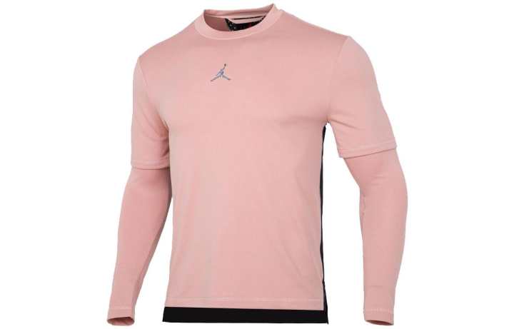 Jordan Jordan T Shirts Men's Pink Gray Crew Neck Moderate Straight Fit