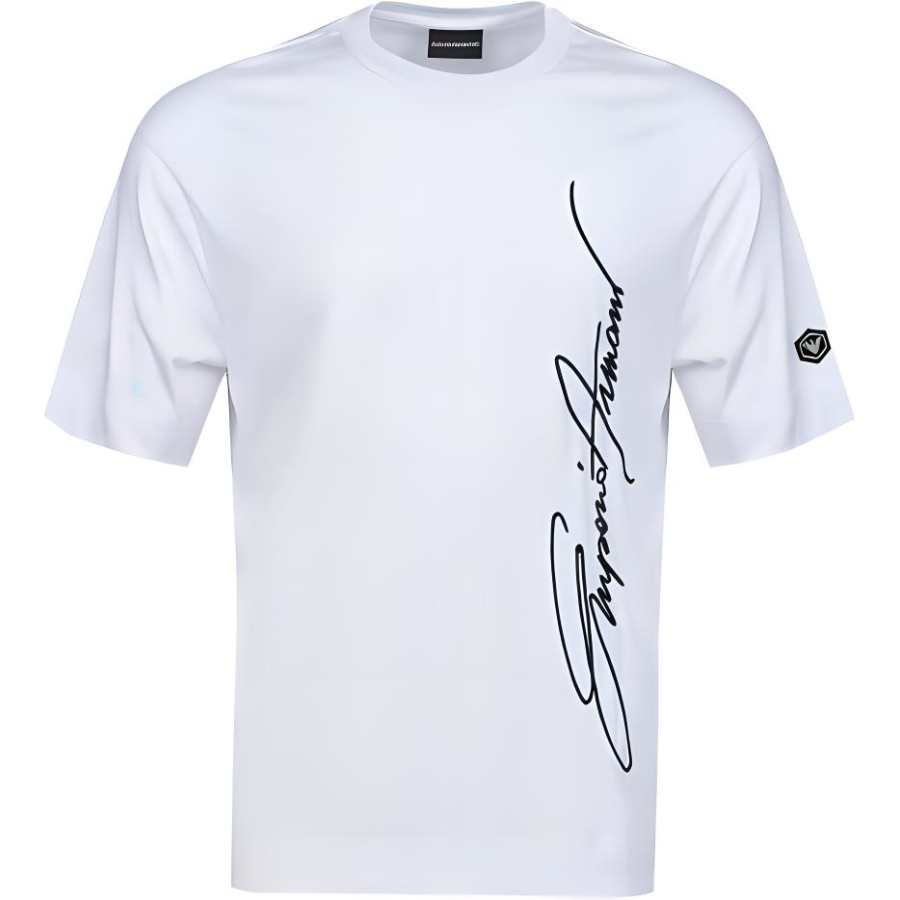 EMPORIO ARMANI T Shirts Men's White Crew Neck Moderate Straight Fit