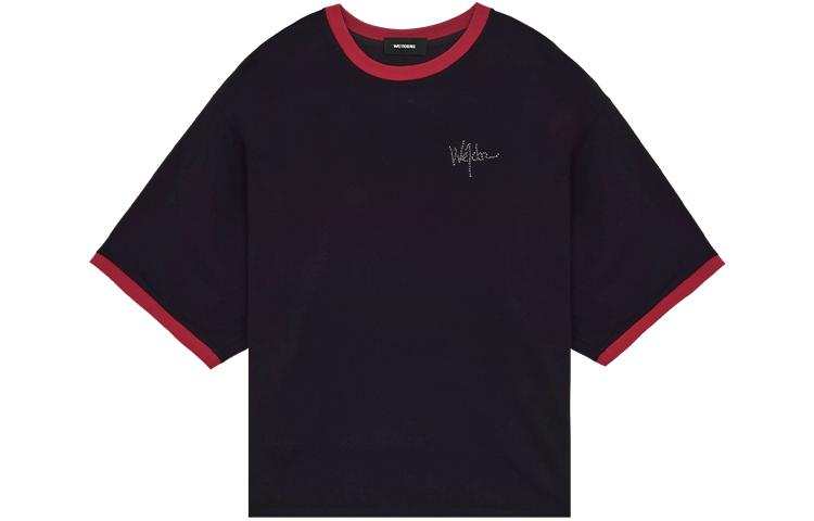 WE11DONE T Shirts Unisex Black Crew Neck Moderate Straight Fit