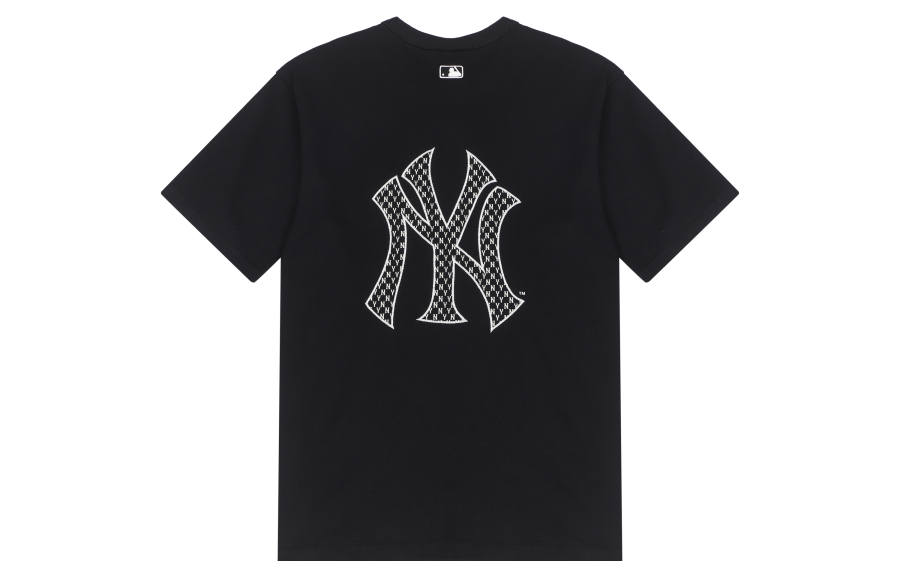 MLB Old Flower T Shirts Unisex Black Crew Neck Moderate Straight Fit