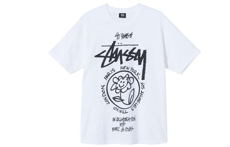 Stussy x Marc Jacobs 40 T Shirt Unisex White