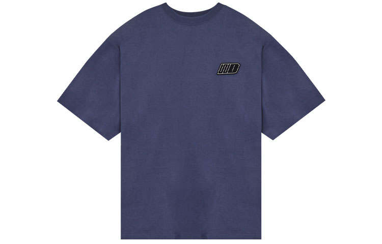 WE11DONE T Shirts Unisex Marine Blue Crew Neck Moderate Straight Fit