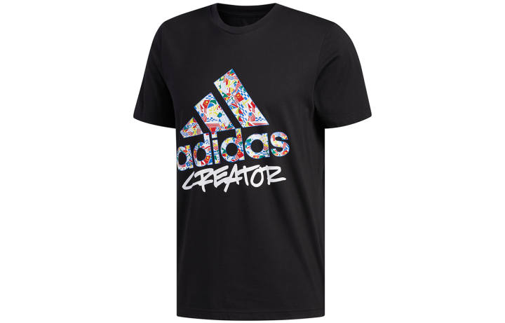 Adidas Adidas T Shirts Men's Black Crew Neck Moderate Straight Fit