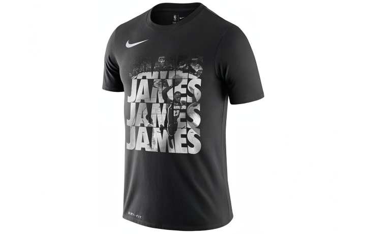 Nike Nike T Shirts Men's Black Crew Neck Moderate Straight Fit
