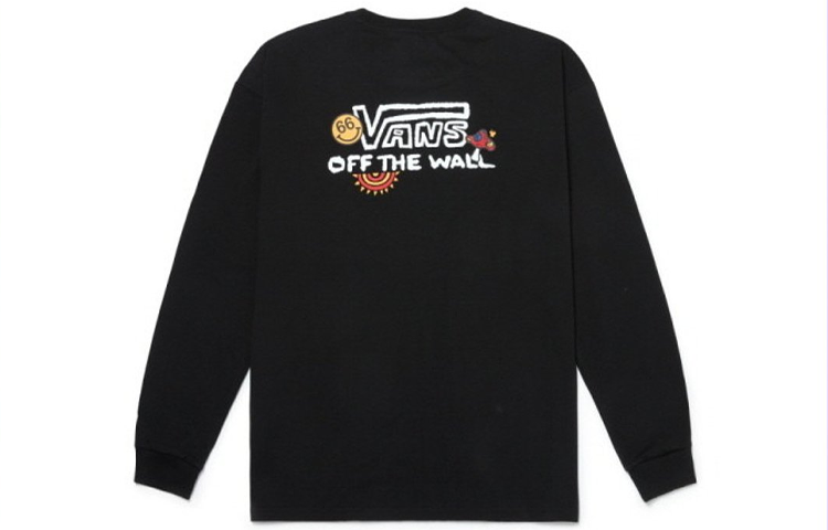 Vans T Shirts Men's Black Crew Neck Moderate Straight Fit
