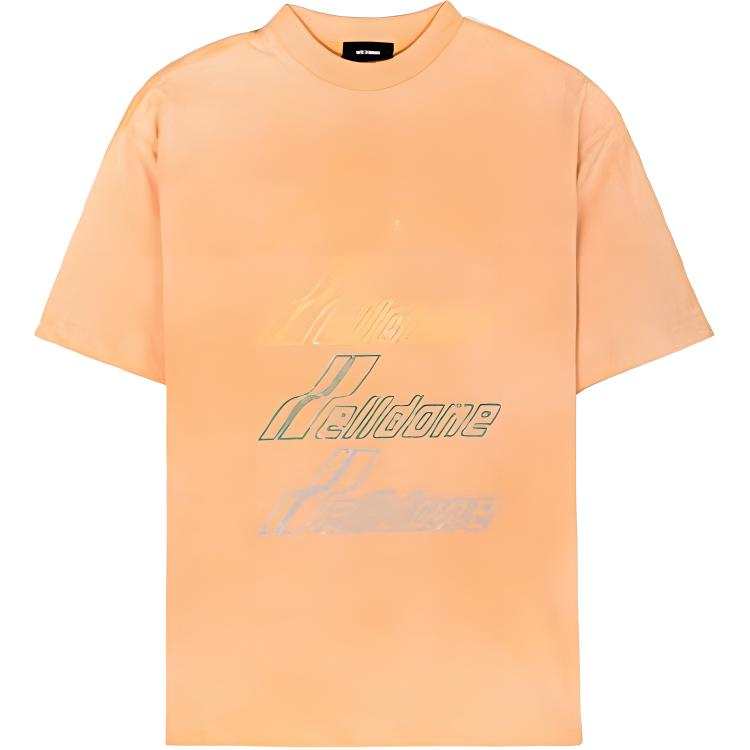 WE11DONE T Shirts Unisex Orange Crew Neck Moderate Straight Fit