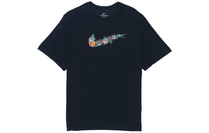 Nike Nike T Shirts Men's Black Crew Neck Moderate Straight Fit