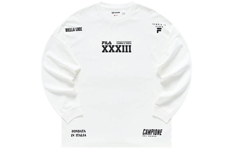 FILA FUSION Drop Shoulder Sleeve T Shirt Men's White