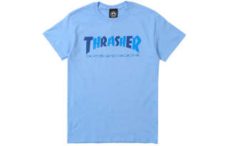 Thrasher T Shirts Unisex Blue Crew Neck Moderate Straight Fit