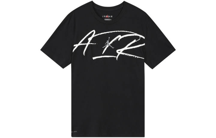 Jordan Jordan T Shirts Men's Black Crew Neck Moderate Straight Fit