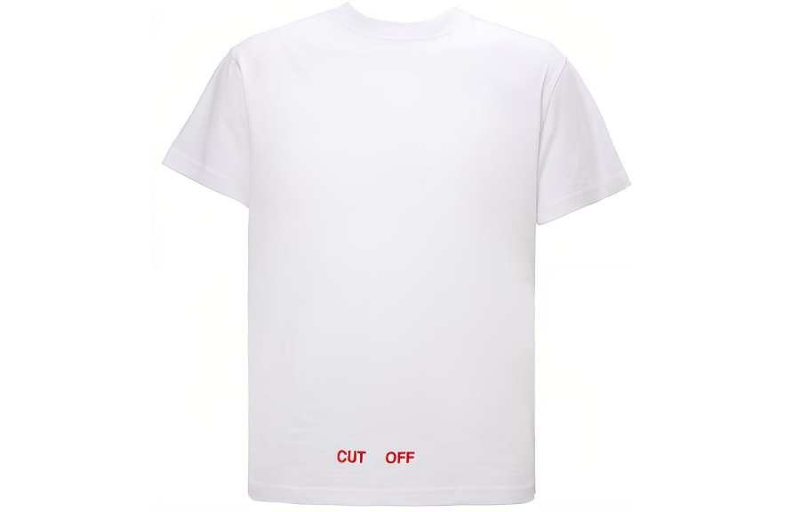 OFF-WHITE OFF WHITE SS21 T Shirts Men's White Crew Neck Moderate Heavyweight
