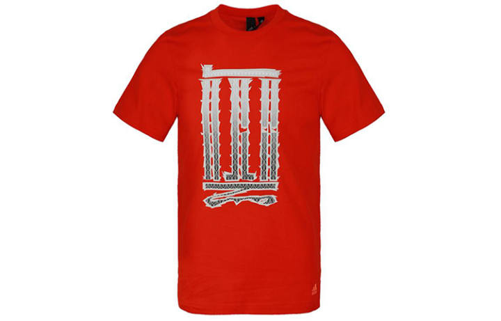 Adidas Adidas T Shirts Men's Red Crew Neck Moderate Straight Fit