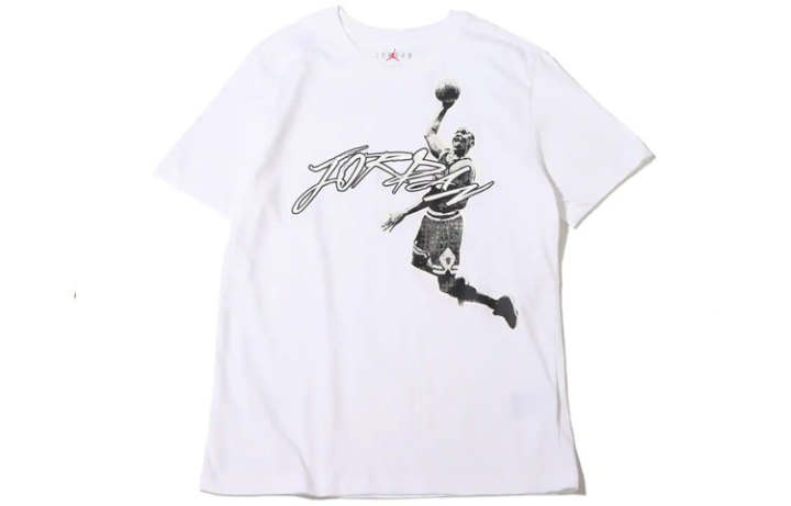 Jordan Jordan T Shirts Men's White Crew Neck Moderate Straight Fit