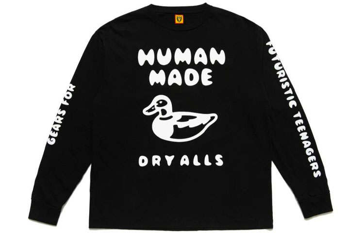 HUMAN MADE T Shirts Unisex Black Crew Neck Moderate Straight Fit
