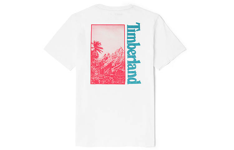 Timberland T Shirts Men's White Crew Neck Moderate Straight Fit