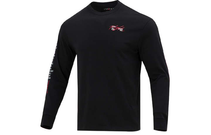 Jordan Jordan T Shirts Men's Black Crew Neck Moderate Straight Fit