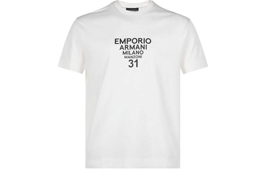 EMPORIO ARMANI T Shirts Men's White Crew Neck Thin Straight Fit