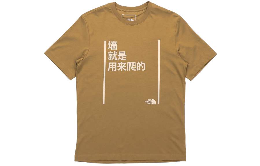 THE NORTH FACE T Shirts Unisex Brown Crew Neck Moderate Straight Fit