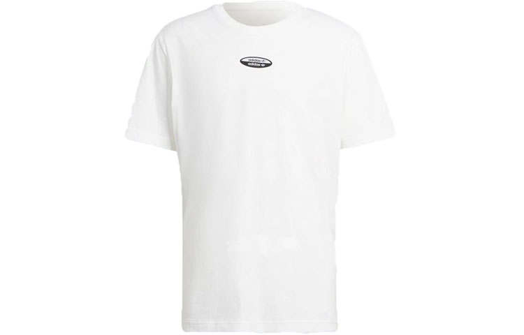 Adidas Originals T Shirts Men's White Crew Neck Moderate Straight Fit