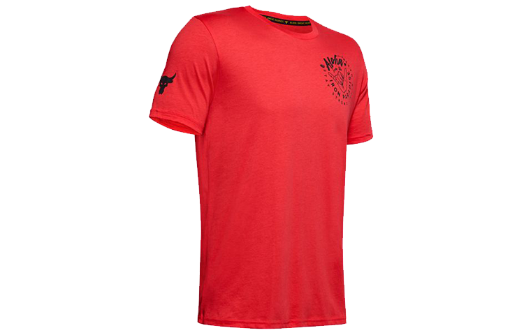 Under Armour Project T Shirts Men's Red Crew Neck Moderate Straight Fit