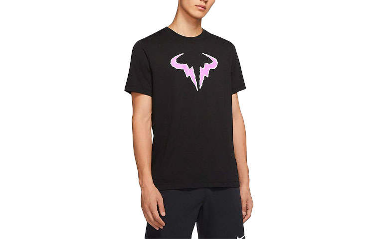 Nike Nike T Shirts Men's Black Crew Neck Moderate Straight Fit