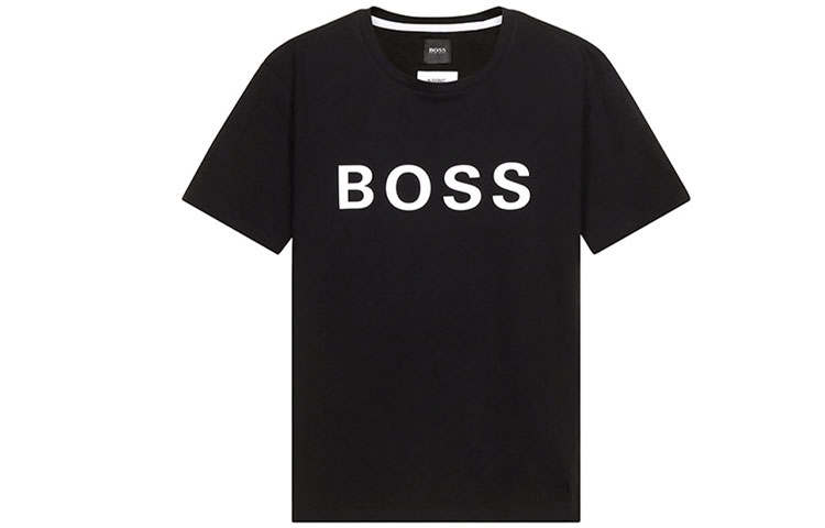 HUGO BOSS T Shirts Men's Black Crew Neck Moderate Straight Fit
