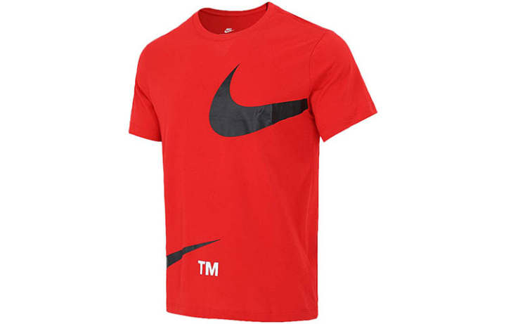 Nike Nike T Shirts Men's Red Crew Neck Moderate Straight Fit